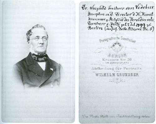 Atelier Wilhelm Grundner, Freiherr Leopold von Ledebur, vor 1870. Verein für die Geschichte Berlins e. V.