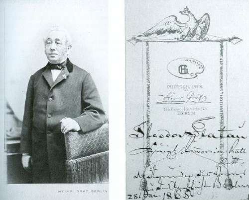 Atelier Heinrich Graf, Schatzmeister Theodor Flatau, um 1865 (recto und verso). Vereinfür die Geschichte Berlins e. V.