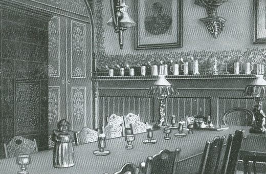 Vereinszimmer für die geselligen Zusammenkünfte der Mitglieder im Deutschen Dom (Foto: Erich Priemer, Mitteilungen, 3/1909)